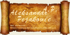 Aleksandar Pejaković vizit kartica